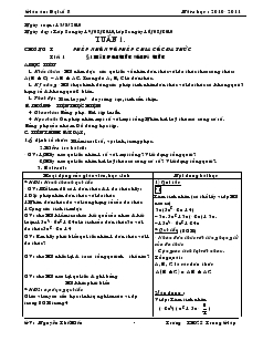 Giáo án: Đại số 8 năm học 2010 - 2011