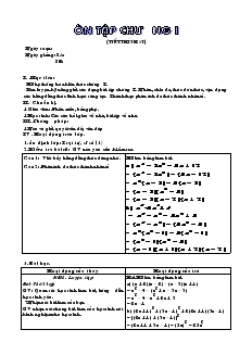 Giáo án Đại số 8 Ôn tập chương I (tiếp)