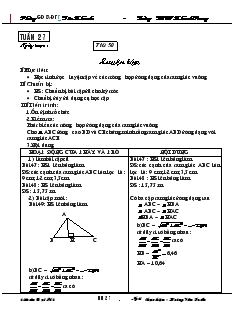Giáo án Đại Số 8 Tuần 27 tiết 50 Luyện tập Trường THCS Khánh Trung