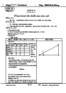 Giáo án Đại Số 8 Tuần 28 Tiết 51 Thực hành đo chiều cao của vật Trường THCS Khánh Trung