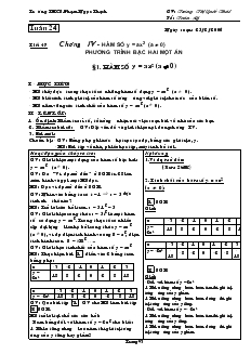 Giáo án Đại số 9 Tiết 47 Hàm số y = ax2