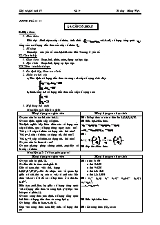 Giáo án Đại số và giải tích 11 cơ bản tiết 43 Cấp số nhân