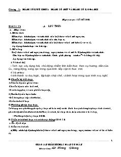 Giáo án Giải tích 12 Chương 2 Hàm số luỹ thừa - Hàm số mũ và hàm số logarit