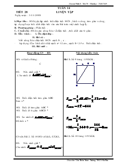 Giáo án Hình 8 năm học 2008 – 2009 Tiết 28 Luyện Tập