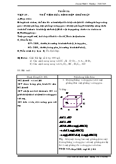 Giáo án Hình 8 năm học 2008 – 2009 Tiết 57  Thể tích của hình hộp chữ nhật