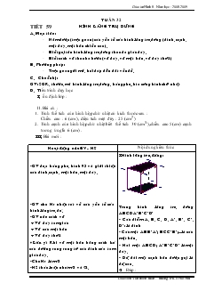 Giáo án Hình 8 năm học 2008 – 2009 Tiết 59 Hình lăng trụ đứng
