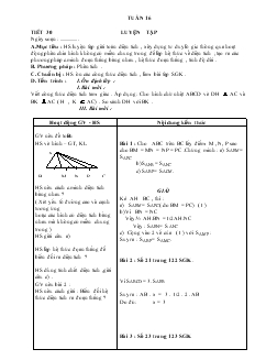 Giáo án Hình 8 năm học 2008 – 2009 Tuần 16 Tiết 30 Luyện Tập