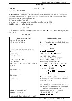 Giáo án Hình 8 năm học 2008 – 2009 Tuần 20 Tiết 35 Luyện Tập