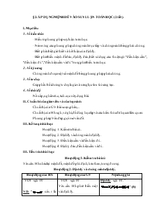 Giáo án Hình học 10  Áp dụng mệnh đề vào suy luận toán học (2tiết)