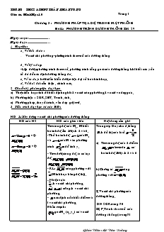 Giáo án Hình học 10 Chương 3 Phương pháp tọa độ trong mặt phẳng