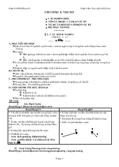 Giáo án Hình học 10 Chương I Vectơ