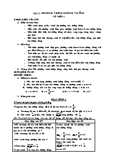 Giáo án Hình học 10 cơ bản Bài 2 Phương trình đường thẳng