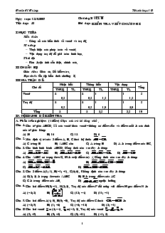 Giáo án Hình học 10 cơ bản năm học 2007- 2008 Tiết 13 Kiểm tra viết chương I