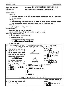 Giáo án Hình học 10 cơ bản năm học 2007- 2008 Tiết 17 Tích vô hướng của hai vectơ