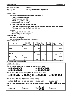 Giáo án Hình học 10 cơ bản năm học 2007- 2008 Tiết 21 Kiểm tra học kì I