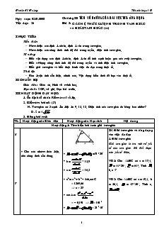 Giáo án Hình học 10 cơ bản năm học 2007- 2008 Tiết 26 Các hệ thức lượng trong tam giác và giải tam giác (tiếp)