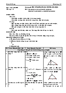 Giáo án Hình học 10 cơ bản năm học 2007- 2008 Tiết 27 Bài tập các hệ thức lượng trong tam giác và giải tam giác