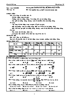 Giáo án Hình học 10 cơ bản năm học 2007- 2008 Tiết 34 Kiểm tra 1 tiết chương II- III