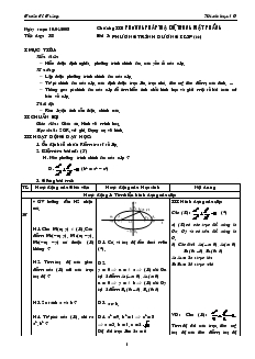 Giáo án Hình học 10 cơ bản năm học 2007- 2008 Tiết 38 Bài 3 Phương trình đường elip (tiếp)