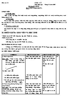 Giáo án Hình học 10 cơ bản năm học 2007- 2008