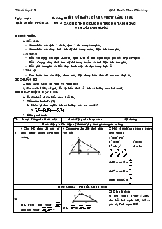 Giáo án Hình học 10 cơ bản tiết 24 Bài 3 Các hệ thức lượng trong tam giác và giải tam giác