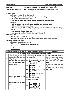 Giáo án Hình học 10 cơ bản tiết 34 Bài 1 Bài tập phương trình đường thẳng