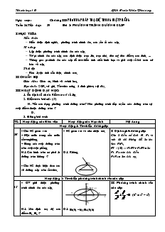 Giáo án Hình học 10 cơ bản tiết 39 Bài 3 Phương trình đường elip