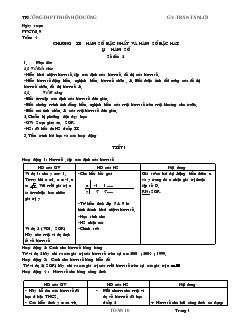 Giáo án Hình học 10 cơ bản Trường THPT Thiên Hộ Dương tiết 10 Hàm số