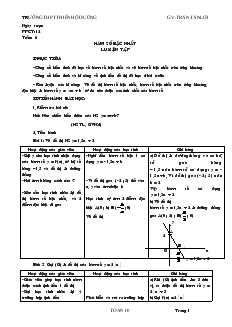 Giáo án Hình học 10 cơ bản Trường THPT Thiên Hộ Dương tiết 12 Hàm số bậc nhất luyện tập
