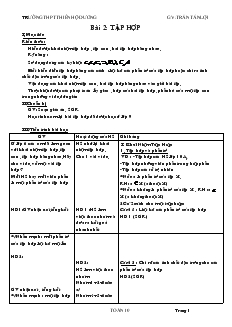 Giáo án Hình học 10 cơ bản Trường THPT Thiên Hộ Dương tiết 4 Bài 2 Tập hợp