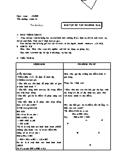 Giáo án Hình học 10 năm học 2001- 2002 Tiết 16 Bài tập ôn tập chương I (tiếp theo)