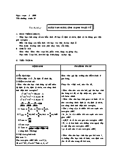 Giáo án Hình học 10 năm học 2001- 2002 Tiết 29 Giải tam giác- ứng dụng thực tế