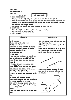 Giáo án Hình học 10 năm học 2001- 2002 Tiết 51 Phép tịnh tiến