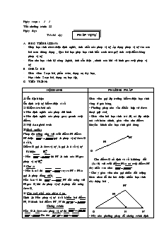 Giáo án Hình học 10 năm học 2001- 2002 Tiết 55 Phép vị tự