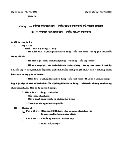 Giáo án Hình học 10 năm học 2006- 2007 Tiết 16 Bài 2 Tích vô hướng của hai vectơ