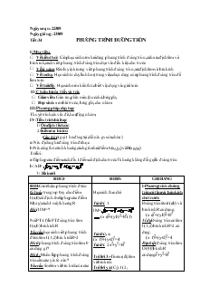 Giáo án Hình học 10 năm học 2008- 2009 Tiết 34 Phương trình đường tròn