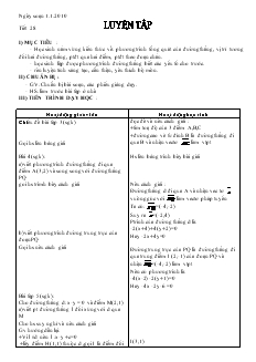 Giáo án Hình học 10 năm học 2009- 2010 Tiết 28 Luyện tập