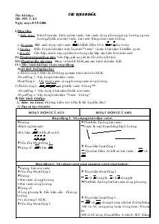 Giáo án Hình học 10 nâng cao năm học 2006- 2007 Tiết 1 Các định nghĩa