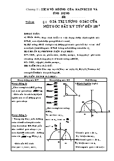 Giáo án Hình học 10 Tiết 14 Giá trị lượng giác của một góc bất kỳ từ 0 đến 180