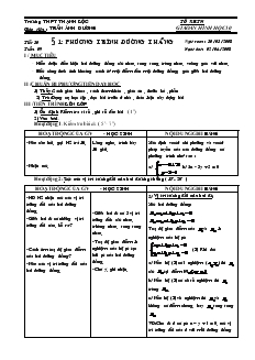 Giáo án Hình học 10 Tiết 30 Tuần 09 Phương trình đường thẳng