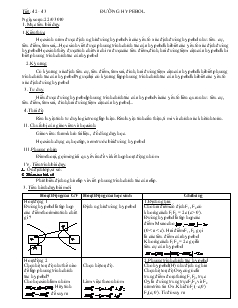 Giáo án Hình học 10 Tiết 42 - 43 Đường Hypebol