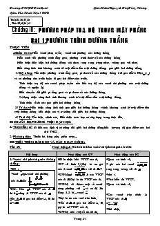 Giáo án Hình học 10 Trường THPT Tân Quới chương III Phương pháp toạ độ trong mặt phẳng