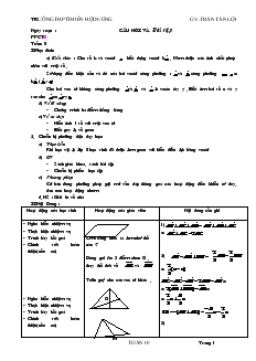 Giáo án Hình học 10 Trường THPT Thiên Hộ Dương tiết 8 Câu hỏi và bài tập