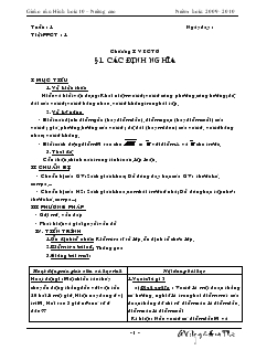 Giáo án Hình học 10 từ tuần 1 đến tuần 5