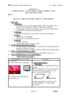 Giáo án Hình học 11 Trường THPT Thiên Hộ Dương tiết 12 Đại cương về đường thẳng và mặt phẳng