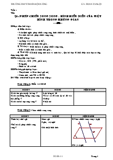 Giáo án Hình học 11 Trường THPT Thiên Hộ Dương tiết 27 Phép chiếu song song, hình biểu diễn của một hình trong không gian