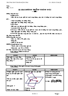 Giáo án Hình học 11 Trường THPT Thiên Hộ Dương tiết 29, 30 Hai đường thẳng vuông góc