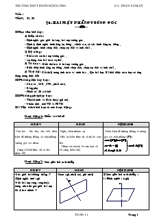 Giáo án Hình học 11 Trường THPT Thiên Hộ Dương tiết 34, 35 Hai mặt phẳng vuông góc