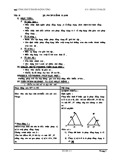 Giáo án Hình học 11 Trường THPT Thiên Hộ Dương tiết 8 Phép đồng dạng
