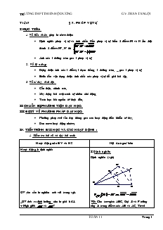 Giáo án Hình học 11 Trường THPT Thiên Hộ Dương tiết 8 Phép vị tự
